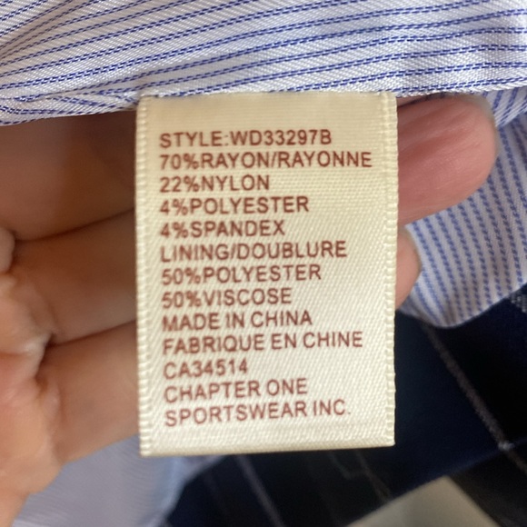 Classic Blue & White Double Breast Pinstriped Blazer - Medium - Picture 8 of 9